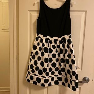 Eliza J black polka dotted dress